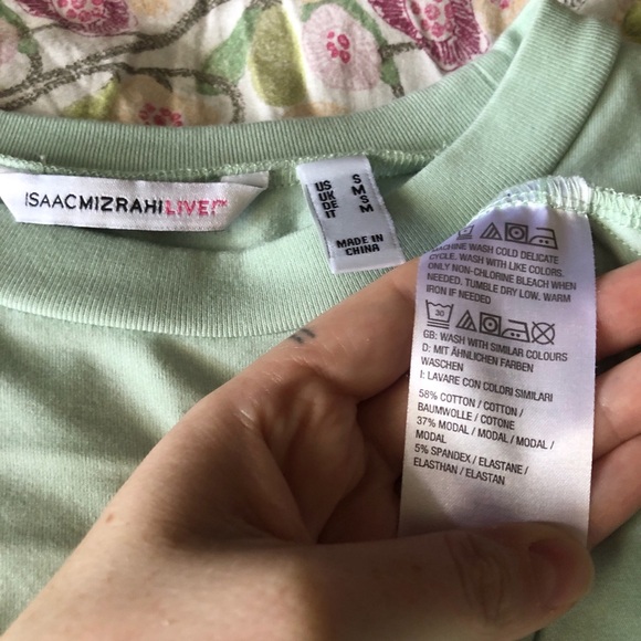 Isaac mizrahi Pastel green casual long shirt - Picture 2 of 5